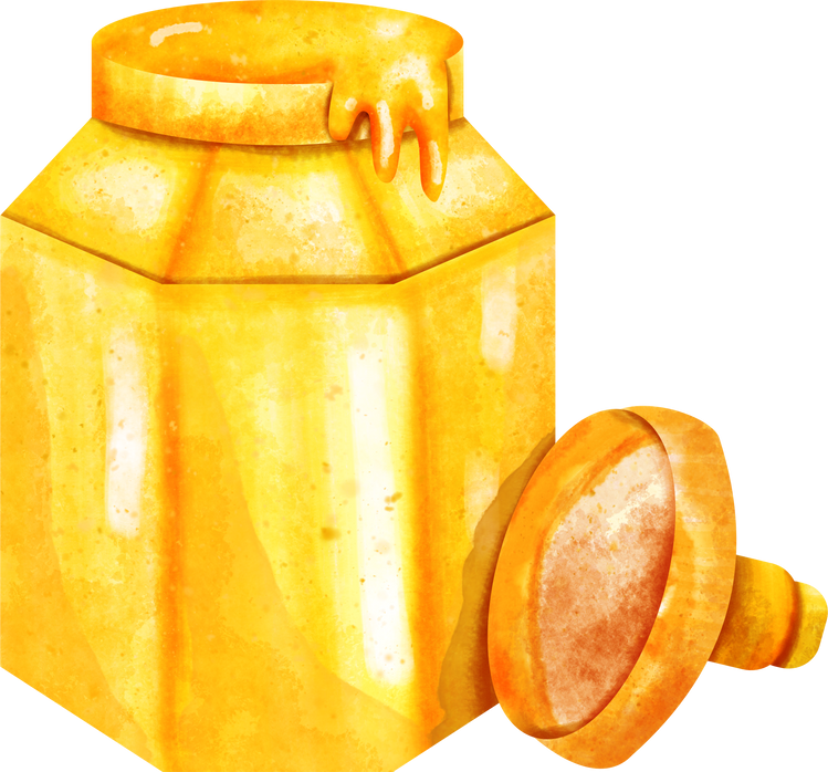 watercolor honey jar