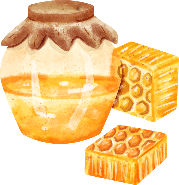 watercolor honey jar